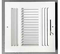 8"x 8" (Duct Opening Size) 3-Way Stamped Face Steel Ceiling/sidewall Air Supply Register - Vent Cover - Actual Outside Dimension 9.75" X 9.75"
