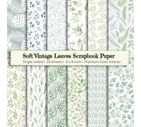 8 x 8" Soft Vintage Leaves Scrapbook Paper - Classic Decorative Sheets for DIY Crafts, Journaling, Albums, Invitations, Gift-wrapping: Premium Color ... 12 Botanical Designs, 24 Single-Sided Sheets