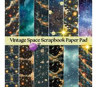 8 x 8" Vintage Space Scrapbook Paper Pad - Retro Galaxy Astronaut Planet Patterns for Scrapbooking, Card Making, Junk Journaling, DIY Paper Crafts & ... 12 Cosmic Designs, 24 Single Sided Sheets