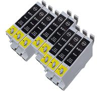 8 x Cartouche d'encre avec puce compatible Epson C13T06154010, T0615 pour imprimantes Stylus D68 Photo Edition, Stylus D88, Stylus D88+, Stylus DX3800, Stylus DX3850, Stylus DX4200, Stylus DX4800,