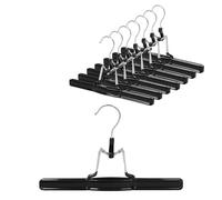 8 x cintres Pantalon Noir VonBueren | ceintre Pince en métal pour Pantalons Adultes | antidérapant | Crochet pivotant