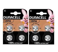 8 x Duracell 2016 Lithium (2 ampoules de 4 batteries) 8 piles