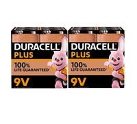 Duracell Piles 9 V Plus 6LR61/MN1604 – 8 pièces (2 ampoules de 4)