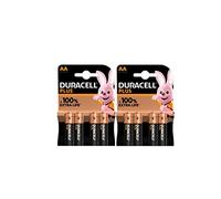 8 x Duracell AA Plus Alcaline (2 ampoules de 4 batteries) 8 piles stylo