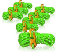 8 X Guy Ropes,Each 4 M For Camping,Reflective Green-Tent Rope With Aluminium Buckle-Camping Rope-Rope Tensioner-Tent Rope