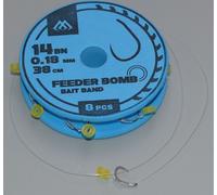 8 x MIKADO 38cm Method Feeder Rig avec bande à granulés et hameçon Barbless X-TRA Strong #6 / 0,25mm