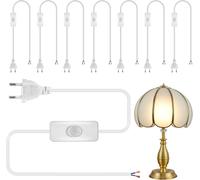 8 x power cable with plug and switch,1.8 m black connection cable,connection cable with European plug,H03VVH2-F2 x 0.75 mm² for lamps,lamps,lamps