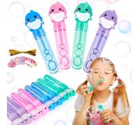 8 X Wedding Soap Bubble Bottles With Dolphin Shaped Handle,30 Ml Bubble Soap For Weddings With 10 Cards And Ties,4 Colours Bubble Bottles For Weddings For Children Birthday