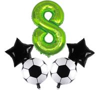 8 Year Old Boy'S Football Birthday Kit \ Football Birthday Balloon, Number 8 Green Birthday Decoration Football Boy/Girl Child, Balloons Set Deco Helium Party Number Number