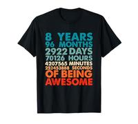 8 Years 96 months Of Being Awesome 8th Birthday Garçons Enfants T-Shirt