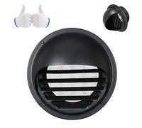 80 100 120mm Grille Aeration Fenetre, Grille de Ventilation Ronde Acier Inoxydable 304 Noir, Bouche VMC Murale Extérieure avec Moustiquaire pour Cuisine, Cave, Salle de Bain(120mm/4.7in)