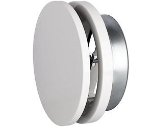 Ø80 Ø100 Ø125 Ø160 mm - DOMUX Bouche VMC 2 en 1 Extraction et Insufflation Design Premium - Acier Blanc Laqué Haut Débit Silencieux - Grand Salon Open Space Bureau - Garantie 5 Ans - Ø160 mm