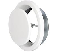 Ø80 Ø100 Ø125 Ø160 mm - DOMUX Bouche VMC Extraction Design Premium - Grille Acier Blanc Laqué Anti-Humidité Silencieuse Réglable - SdB Cuisine WC - Garantie 5 Ans - Ø80 mm