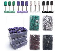 80 # 120 # 180 # Bandes de ponçage des ongles Machine à ongles électrique forets à ongles Gel UV dissolvant de vernis acrylique pour outil accessoire des ongles Blanc 100 pièces G80