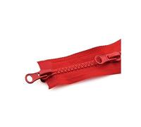 80-150cm 5# Double curseur résine veste à glissière pardessus fermeture éclair vêtements accessoires de couture, Rouge, 150cm