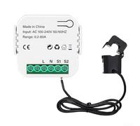 80 A WiFi connecté pour moniteur d'énergie pour systèmes AC 100-240 V 50/60 Hz prenant en charge la tension actuelle en temps réel et l'enregistrement cumulatif du kWh