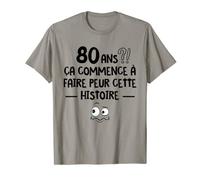 80 ans ça fait peur! Cadeau d'anniversaire à message Drôle T-Shirt