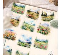 80 autocollants pour scrapbook - Accessoires, série paysage naturel pour carnets Bullet DIY, album photo, ordinateur et scrapbooking (Montagne et vent)