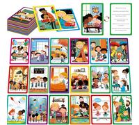 80 cartes de conversation de scène, plus de 480 questions sur quoi, où, qui, pourquoi et comment, matériaux pour les compétences sociales, apprendre à travers des illustrations amicales de situations