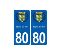 80 Cayeux-sur-Mer blason autocollant plaque stickers ville - Angles : arrondis