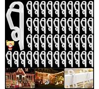 80 Clips de Lumière de Noël,Mini Clips de Lumière de Noël,Crochets de Gouttière,pour Décoration de Noël,Décoration Extérieure,Support en Plastique,Crochet de Bardeau pour Gouttières Bardeaux Chaînes