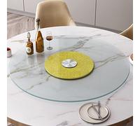 80 Cm (30 Pouces) Verre Trempé Lazy Susan Plateau Tournant Rond Plateau De Table À Manger Grand Plateau De Service De Table Plateau Rotatif Robuste pour Table À Manger Plateau De Service (Co