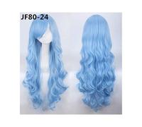 80 CM 31 `` longues perruques ondulées résistant à la chaleur cheveux synthétiques femmes universel anime Cosplay perruque accessoires de costume perruques de fête + casquette JF80-24