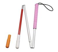 80 cm Canne Blanche Pliante en Aluminium 3 Sections pour Aveugle et Malvoyant, avec 2 Embout