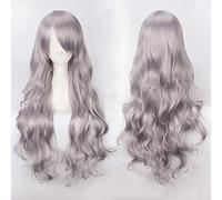 80 cm de long ondulé argent gris beige blanc perruque cosplay costume fête femmes Halloween 80 cm bouclés blond noir perruques de cheveux synthétiques perruque grise commune K027-30