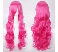 80 cm de long ondulé rose rouge rose cosplay perruque fête femmes Halloween anime universel 80 cm bouclés bordeaux rose perruques de cheveux synthétiques perruque ondulée commune K027-22
