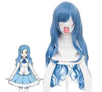 80 cm mélange bleu ondulé longue résistance à la chaleur synthétique perruque Himouto Umaru-chan Cosplay Tachibana Sylphynford Cosplay perruques + casquette de perruque