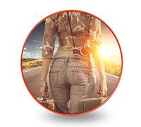 80 cm - Miroir de circulation convexe, sécurité routière pour la sécurité de l'allée, du garage et de l'entrepôt ou de la sécurité du magasin et du bureau, avec accessoires de montage réglables (inté