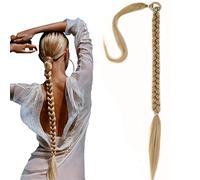80 cm Queue de Cheval Extension, Ponytail Extension Cheveux Naturel Blond, Tresse Cheveux avec Attache, Naturel Doux Synthétique Postiche Queue de Cheval pour les Femmes