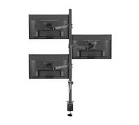 (80 Cm) Support De Socle De Bureau for Trois Moniteurs À Mouvement Complet 10 "-27" Base De Trou D'œillet De Pince Support PC Bras Pliable 12 Kg(Black-C)