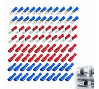 80 Cosses Électriques à Sertir 6,3x0,8mm, Bornes Mâles Femelles Isolées, Connecteur Câble Rapide pour 1,5-2,5mm² (16-14 AWG) Bleu et 0,5-1,5mm² (22-16 AWG) Rouge