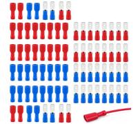 80 Cosses Electriques a Sertir,Cosse Electrique,Bornes de Câble | Femelles à Déconnexion Rapide Entièrement Isolées Vinyle pour 0,5-1,5mm² (22-16 AWG) Rouge,Pour 1,5-2,5mm² (16-14 AWG) Bleu