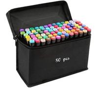80 Couleurs Feutres Alcool Trousse Twin Largeurs de Pointe Marqueurs pour les Réalise des Dessins de Manga otre Bricolage a la