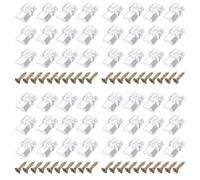 80 Ensembles Clips Transparents de Fixation sans Percer, Lot | Montage Rapide et Retrait Facile, Structure de Protection, pour Carrelage et Panneaux Bois, Espaces Étroits