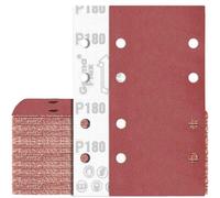 80 Feuilles Abrasif 93x185mm Grain 180 Papier de Verre 8 Trous Rectangulaire pour Ponceuse