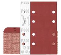 80 Feuilles Abrasif 93x185mm Grain 800 Papier de Verre 8 Trous Rectangulaire pour Ponceuse
