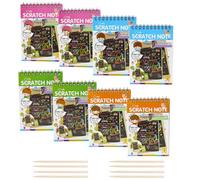 80 Feuilles Carte a Gratter Enfant, 10×14cm Kits de Scratch Art pour Enfants, Feuilles de Papier Gratter avec 8 Stylets en Bois, Scratch Art pour Écriture, Jeux, Dessins, Réalisation Carte de Vœux