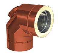 Ø 80 mm Jeremias DW FU Coude 90° avec trou de nettoyage pour pétrole et gaz Cuivre
