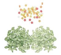 80 Morceaux De Perles De Feuilles Et De Fleurs, Perles Artisanales De Feuilles Vertes, Pendentifs En Perles, Adaptés Aux Travaux Manuels De Bricolage