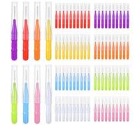80 Pcs Brossettes Interdentaire, Outil de Nettoyage Dentaire, Brosse Dentaire Portable avec Couvercle, Nettoyage Facile Des Espaces Interdentaires(8 Couleurs)