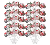 80 Pcs De Noël Cupcake Toppers Arbre De Noël Père Renne Gâteau Picks Pics De Fruits Décorations De Gâteau De pour Le Carnaval De Décorations