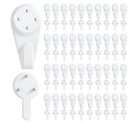 80 Pièce Blanc Accroche Tableau Non-Trace, 2 Taille Fixation Murale Accrocher Tableaux,Crochets Support Murals,Crochets Suspension, Clous Mural Béton,pour Accroche Cadre