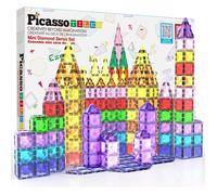 80 Piece Magnetic Building Block Mini Diamond Series Travel Size On-The-Go Magnet Construction Toy Set Stem Learning Kit Education