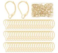 80 Pièces Accroche Boucle D'oreille, Fermés Crochet Boucle D'oreille D'oreilles en Or, Crochet Boucles D'oreilles Acier Inoxydable avec Boucle Ouverte pour La Fabrication de Bijoux