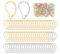 80 Pièces Accroche Boucle D'oreille, Fermés Crochet Boucle D'oreille D'oreilles en Or et Argent, Crochet Boucles D'oreilles Acier Inoxydable avec Boucle Ouverte pour La Fabrication de Bijoux