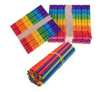 80 Pièces Bâtonnets de Bricolage Colorés en Bois | Surface Lisse, Bords Adaptés aux Garçon et Filles, Légers, pour Colle et Ateliers DIY de Desserts